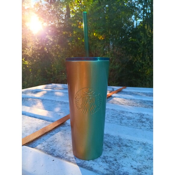 Starbucks 2020 Pink/Green Watermelon Ombre Stainless Tumbler - Picture 1 of 4